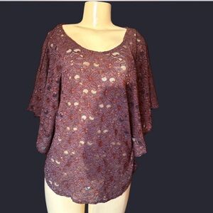 Cocomo Women's Purple Lace Blouse
